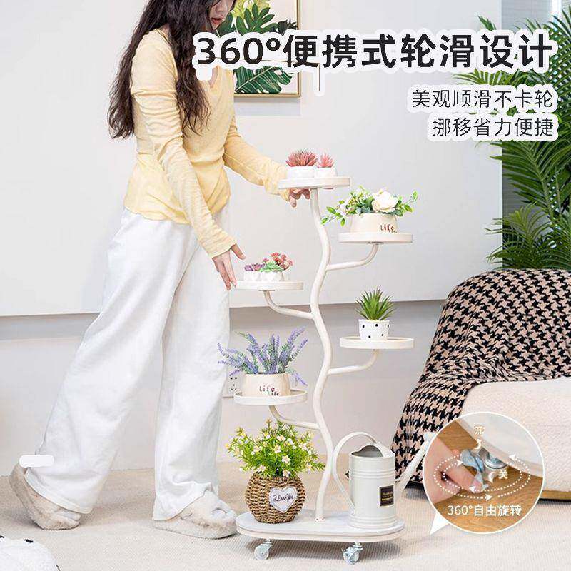 花架放子室内家移用阳台可动多层铁艺置464物架兰花多肉花景摆架