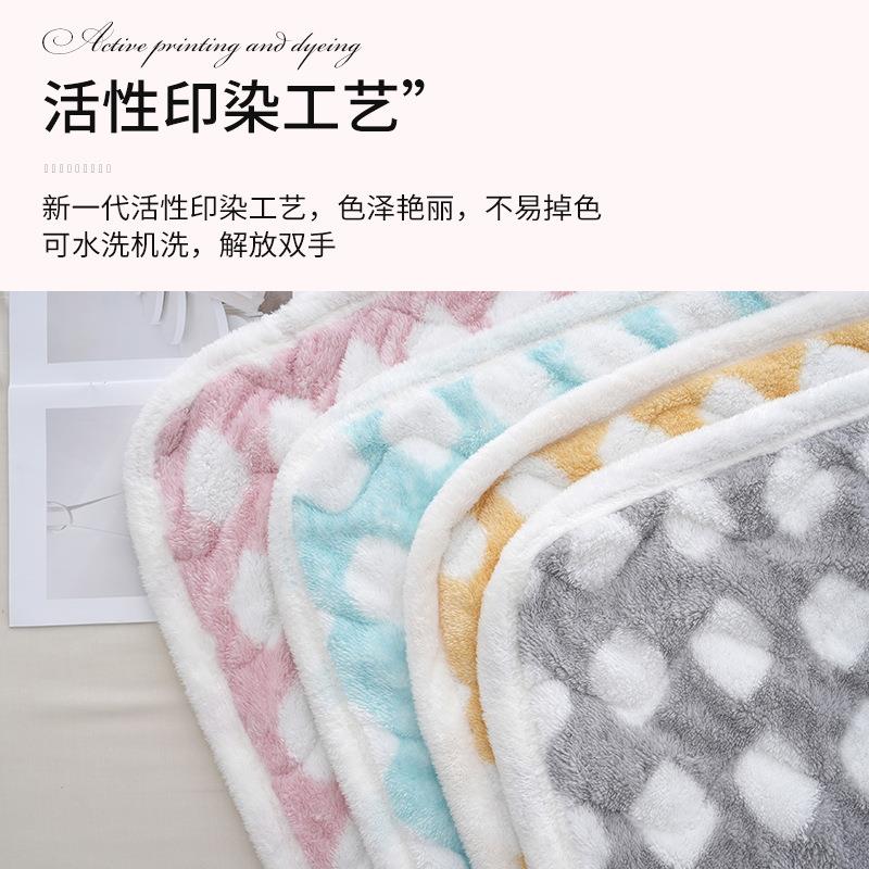 西冬川法兰绒吸湿发热电床垫加厚保暖抗静防滑季沙学四色波点生床