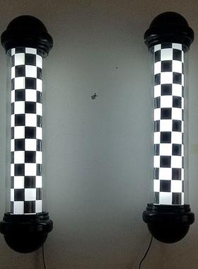 美发理发店LE圆形BEP外广转告灯挂壁复古发廊小灯箱户D挂墙