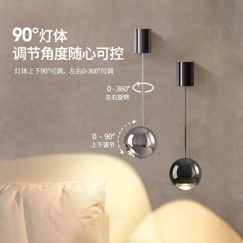 可式升降悬卧室头壁灯意轻停奢极简手床扫感应智能小山392丘吊线