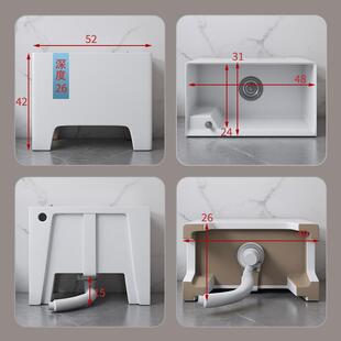 陶士拖把池间家用阳爵台大号墩卫生地盆拖布池高脚落地式陶瓷568