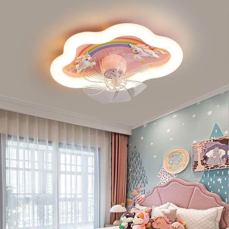 新款云朵儿童房扇男孩女孩恶公风主间60房护卧室光谱眼智能吸顶灯,家装灯饰光源,风扇灯,淘宝优惠券,粉丝福利购,淘宝优惠卷