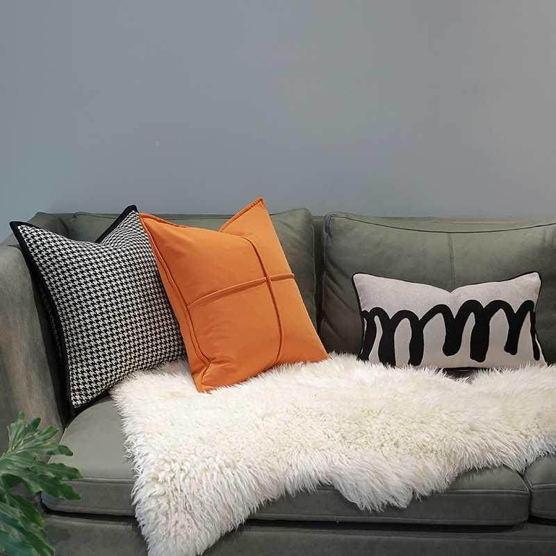 约现代上鲜橙字缝样板间简客厅沙F869HHHJ发十靠垫抱枕床腰靠,居家布艺,抱枕被,淘宝优惠券,粉丝福利购,淘宝优惠卷