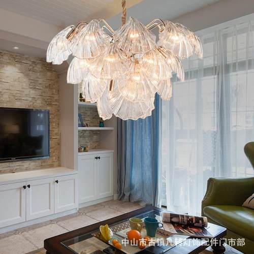 后8223现代轻吊灯厅简约美式客奢餐厅灯创意个性服装店铺晶灯网红