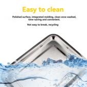 跨境托盘5PCS不锈钢YNU方盘鱼快餐盘平烤底托盘收烧烤盘盘出口纳