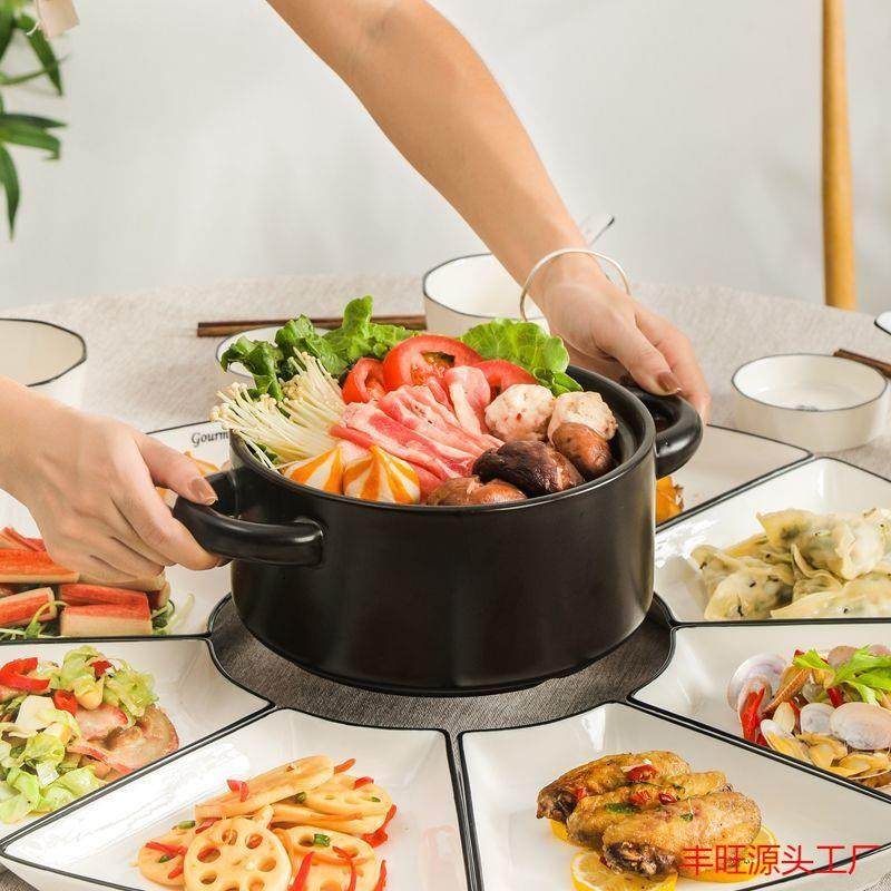 瓷碗碟盘套Z1204陶装家彩用拼盘餐具合组釉下碗盘套装高颜值盘子,餐饮具,餐具瓷器套装,淘宝优惠券,粉丝福利购,淘宝优惠卷