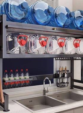 厨房水槽置物架洗碗水槽碗柜家用水台面池带接盘筷GDP盘沥水碗碟