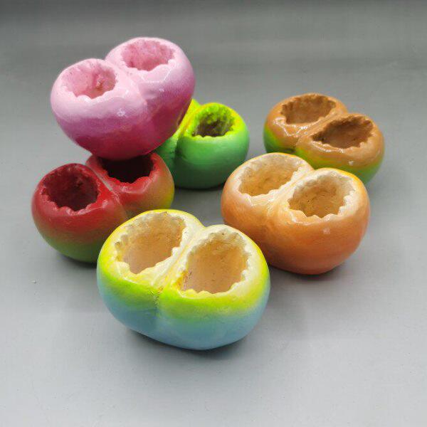 南姐手工 彩色水泥 创意多肉盆 迷你屁股花盆 七彩 肉肉 控养摆件