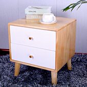 北欧床头柜全实木迷你小户型原木色窄三抽卧室床边储物柜轻奢日式