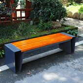 定制不锈钢公园椅户外长椅室外铁艺实木长凳现代花园观景庭院座椅