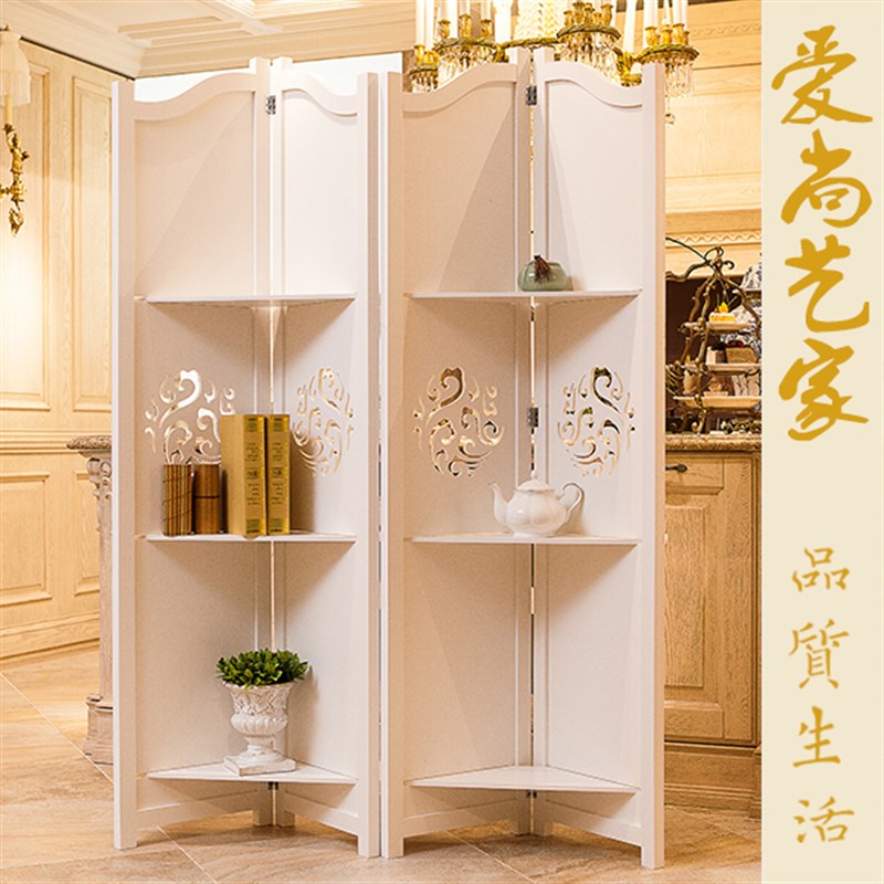 屏风隔断时尚玄关白色折叠雕花客厅卧室酒店简约现U代镂空折屏包