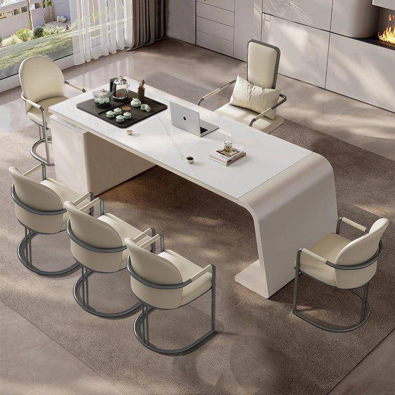 组现代简约新款岩板YEJ家时茶桌椅合尚设计感用办公一体阳台泡茶