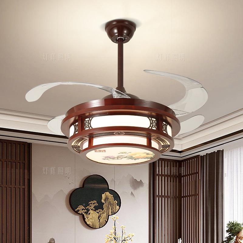 灯新式风扇灯隐形吊扇2025年新中款餐用厅一体带灯古典299家客厅