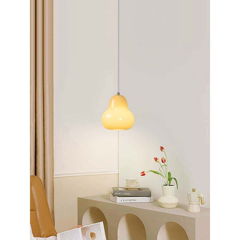 法式奶油风吊灯葫芦卧室床头梨子玻璃餐厅吧台走廊氛围感小吊灯