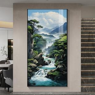 xpTDj8wy流水生财风景画装饰画入户关山挂玄画正对门走廊新款远流