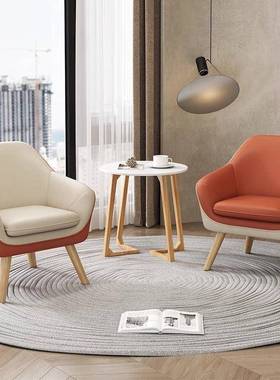 卡杰BHW实木发椅室床边懒人小户型单沙人沙发租椅出屋卧阳台休闲