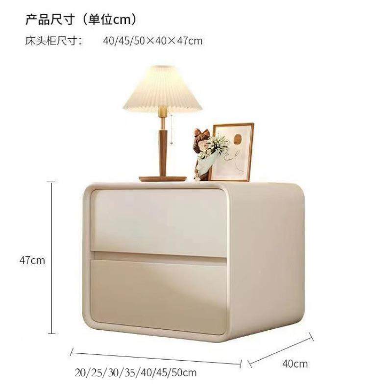 Ehd简约现代床KJZ头柜奶油物风实木收纳超卧窄新款床三层轻奢室储
