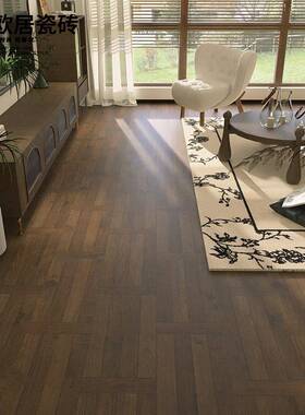 法别墅木纹砖砖栅栏W612113格子仿木地板瓷式防砖60x地120客餐厅