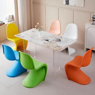 潘东多型号椅现简约餐椅网红明亚克力透异形料代椅子家用靠塑背椅