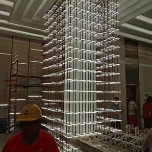 设计师意非标工766程大灯亚克力瓦片吊顶灯酒创店堂售处沙盘吊楼