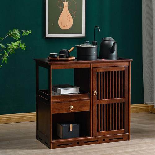 J^移茶动台烧水水壶一体嵌入柜式家用茶实木茶柜客厅CMY新中式茶