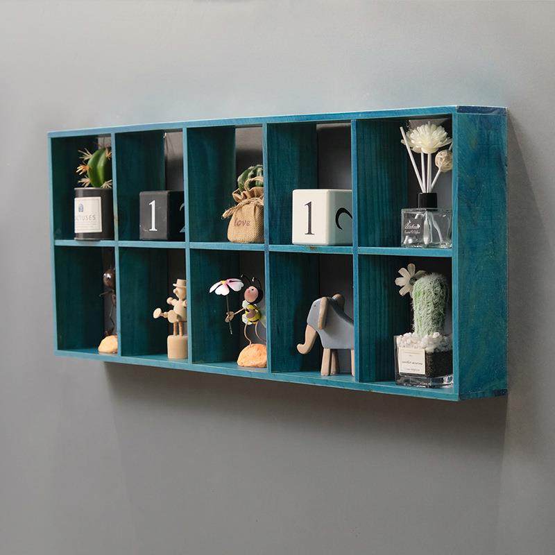 实木复装古壁饰收可纳格子示柜悬挂木架TB696793墙面饰挂饰墙展上