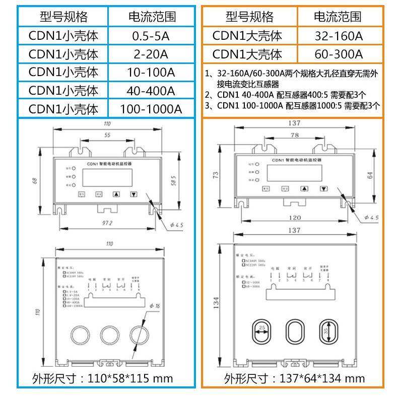 DN1过载缺相机马达CDN1(0.5电动综合C保器三相断相护堵转水泵电机