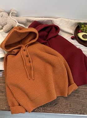 【主播推荐】【顾奈】 6897 元宝帽子衫 纯色连帽卫衣