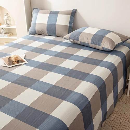 透气加厚老粗布床单单件纯棉麻单人宿舍凉感被单枕套三件套夏季