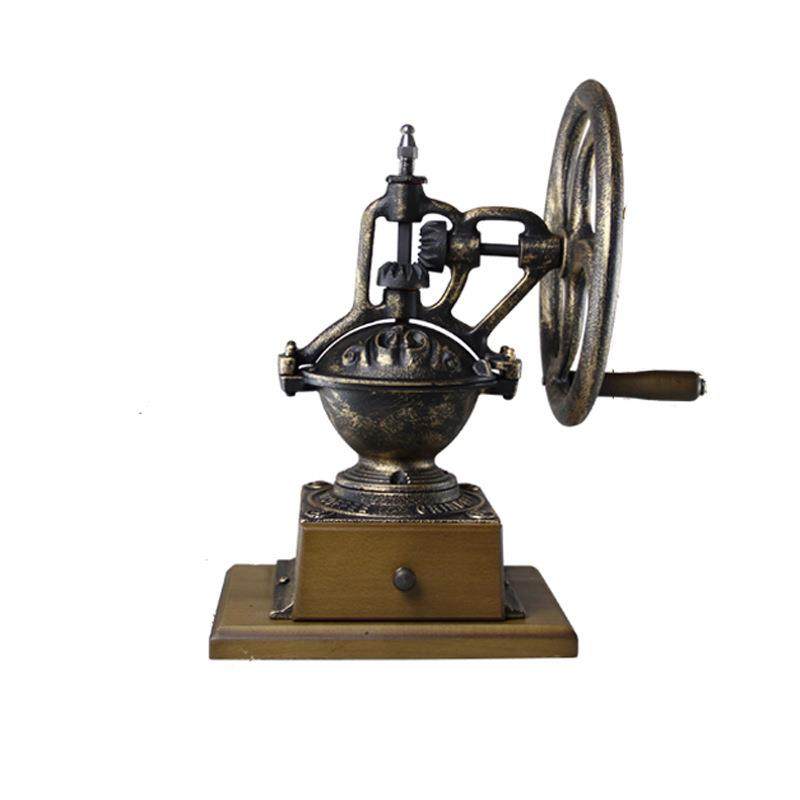 复古铸铁转轮咖啡研磨机 不锈钢手摇磨豆机手动磨粉现磨咖啡