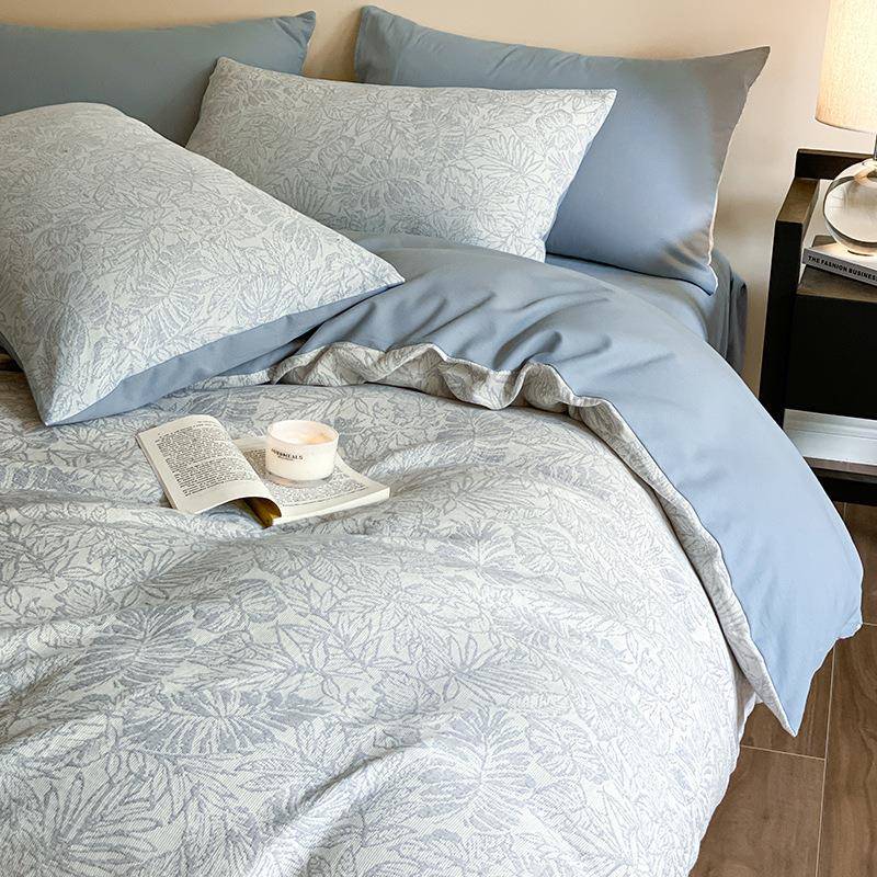 A类双层纱全棉磨毛床上四件套纯棉2024新款秋冬加厚被套床单床笠4