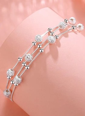 三生三世手链女款简约小清新甜B美多层转动珠珠饰品生日节圣诞礼