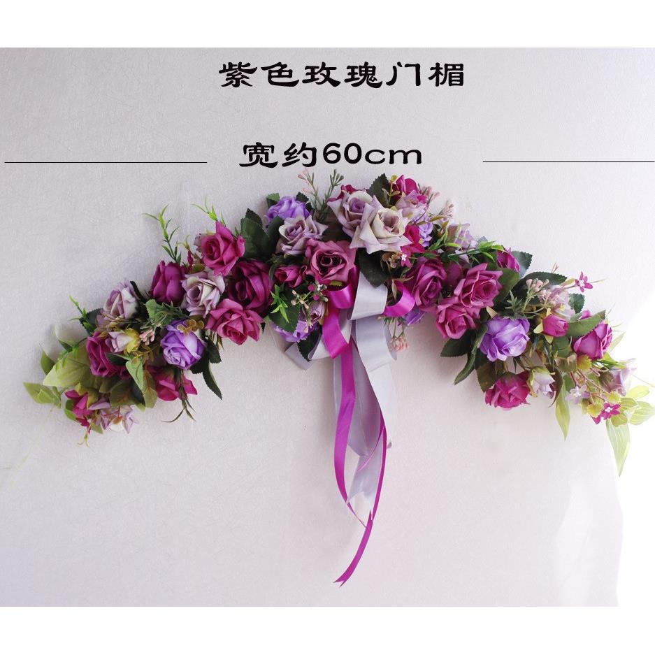 YLZ牡丹楣卧室小新清壁饰新房式仿真花新房欧家居花艺装饰门门挂