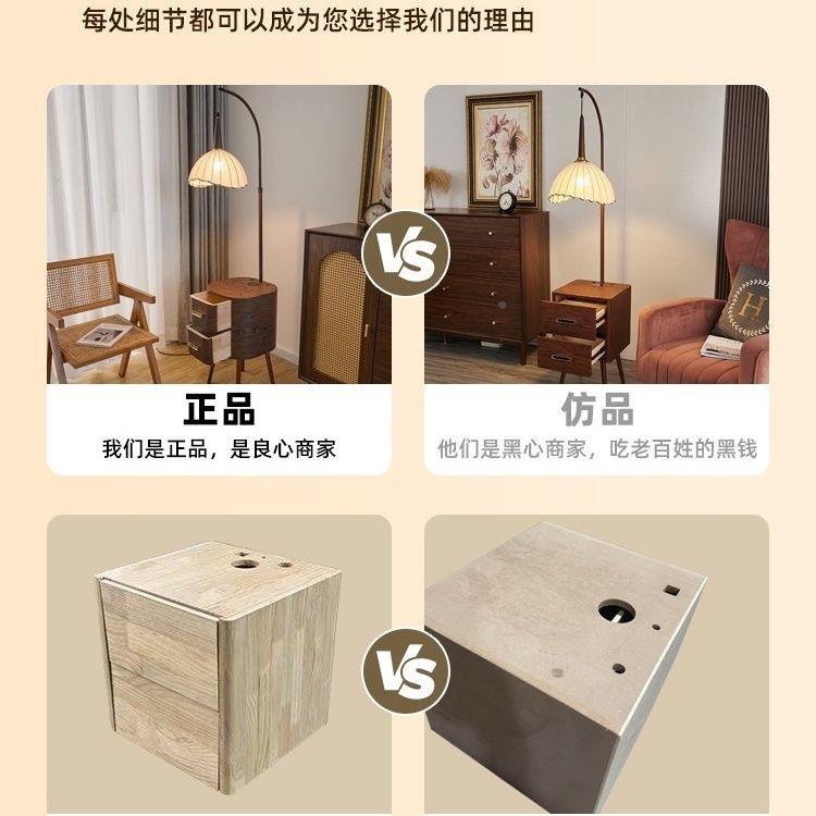 抽屉落168地灯美式复古客厅旁茶几灯风卧室床发沙头柜一体落地灯