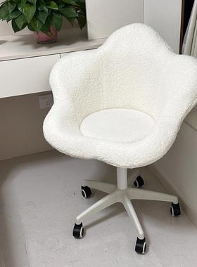 网红风化妆椅靠背梳妆LDW台椅子奶油凳椅子女生卧室花瓣可转旋美