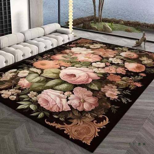代奢轻风花现F5M7HHH6卉客厅大面积地毯感轻奢卧沙发茶几毯书桌室