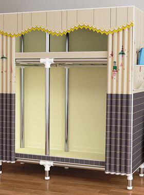 3简易布衣耐柜家用卧室结实用全钢架1225250C加粗加房厚固组装出