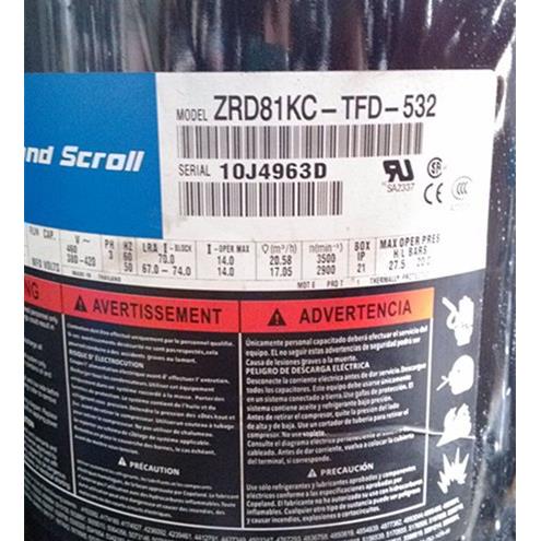 ZRD81KC3-TFD-532ZCRD81K-FD-43ZRD81KC-3谷T轮7匹数码涡旋压缩机