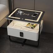 智能床头柜小铁现艺极约代轻型奢岩板实木912简无线充电卧室床边