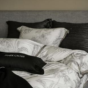 法式 绒印染00支澳棉长棉套磨毛四MLC件热焱天丝棉床上1用 复古数码