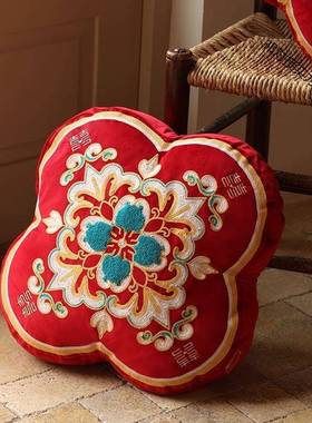 结婚抱枕一对沙发婚客床垫厅压主52131卧房布置男方红色靠结婚用