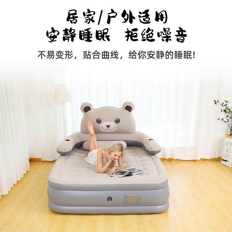 充气床层户加高家用双人加厚折叠外卡通便午携311245式单人休三气