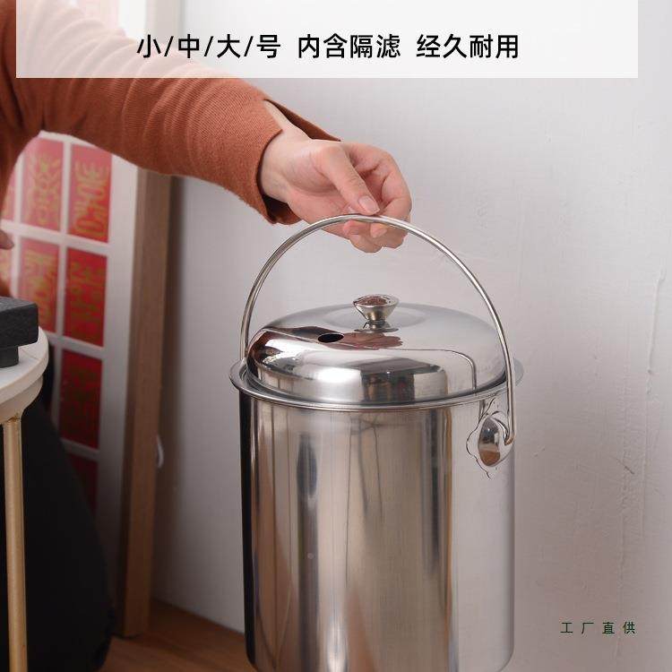茶茶渣桶不锈废水桶茶台大桶容ZUM量排水茶桶钢干湿分离垃圾桶