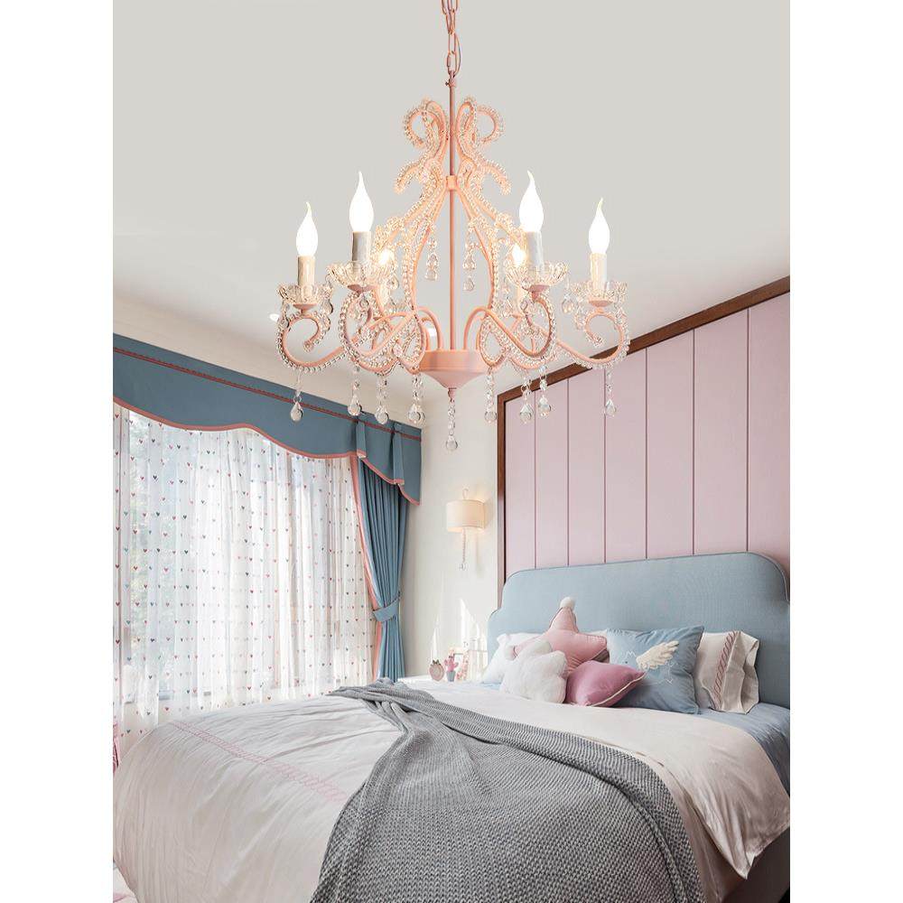 欧韩式公主房吊灯儿童房孩间灯式粉红水卧852室装饰灯美式女唯美,家装灯饰光源,智能吊灯,淘宝优惠券,粉丝福利购,淘宝优惠卷