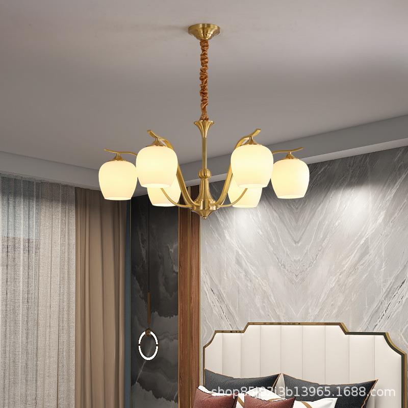 全铜灯饰厂厅吊灯美卧室约餐厅客主灯简欧式式卧803室大厅灯具