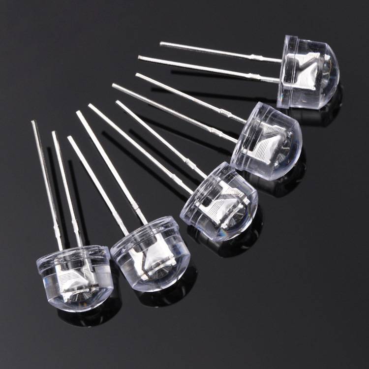 LED发光二极管F8/8mm草帽高亮短脚有边 白光红蓝绿黄 直插LED灯珠