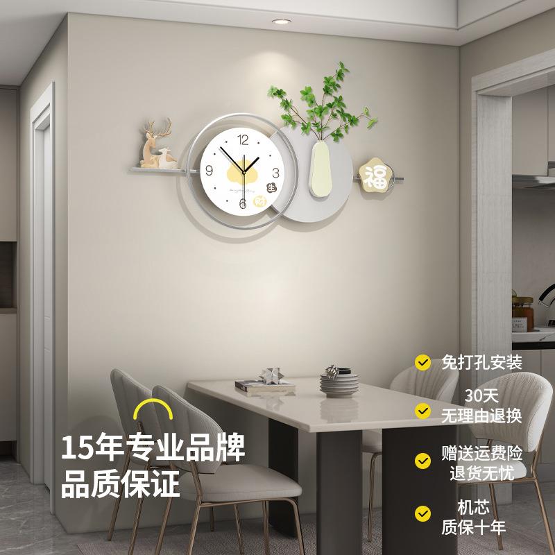 现代大画气装电视发背景餐厅ZSHJT241饰画挂钟钟表挂沙简约轻奢客