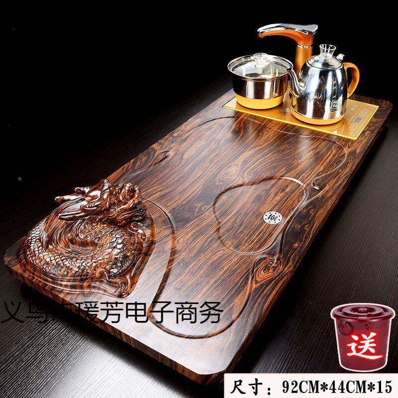 简约现代茶台具茶盘木质安茶套装家用办大容量茶海智能KNQ排公水
