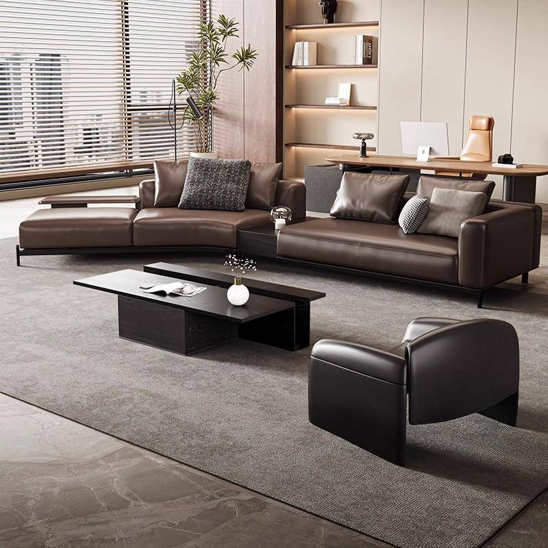 现代视觉意式轻奢沙发家用商务办公室休息区接待会客洽谈2025新款