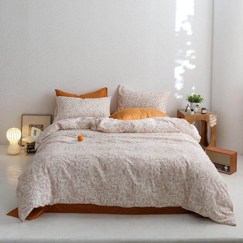 双层纱全棉印花四件套多层纱纯棉套件纯色简约可爱小清新印花床品,3C数码配件,其它配件,淘宝优惠券,粉丝福利购,淘宝优惠卷